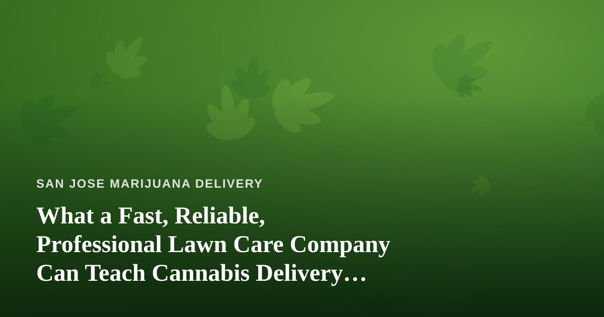 What a Fast, Reliable, Professional Lawn Care Company Can Teach Cannabis Delivery Services